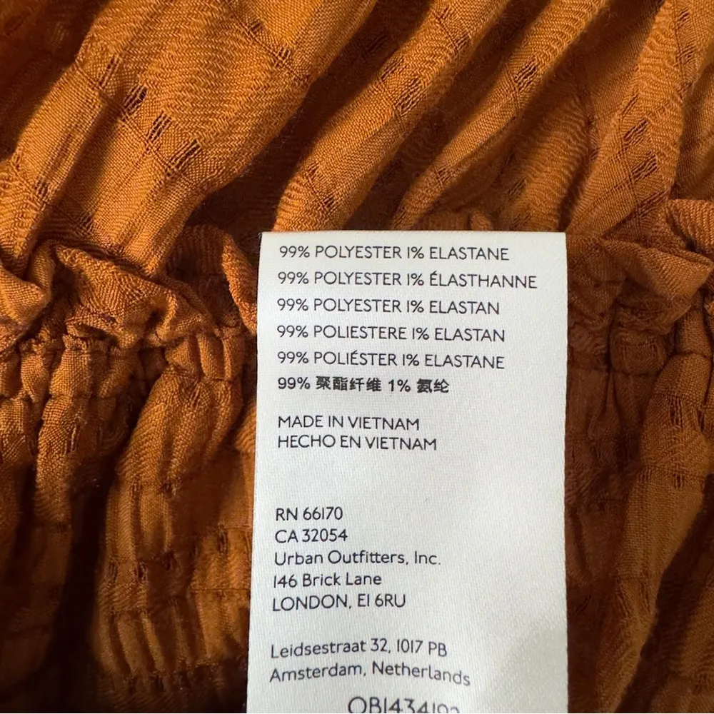 Free People Hailey Blouse Rust Brown Ruffled Women's Top peasant button down XS - Image 10