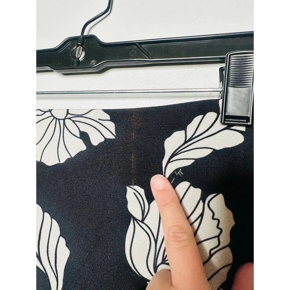 ADAM LIPPES x RTR Women's Black White Floral Twill Vacay Pencil Skirt Size 0 - Image 7