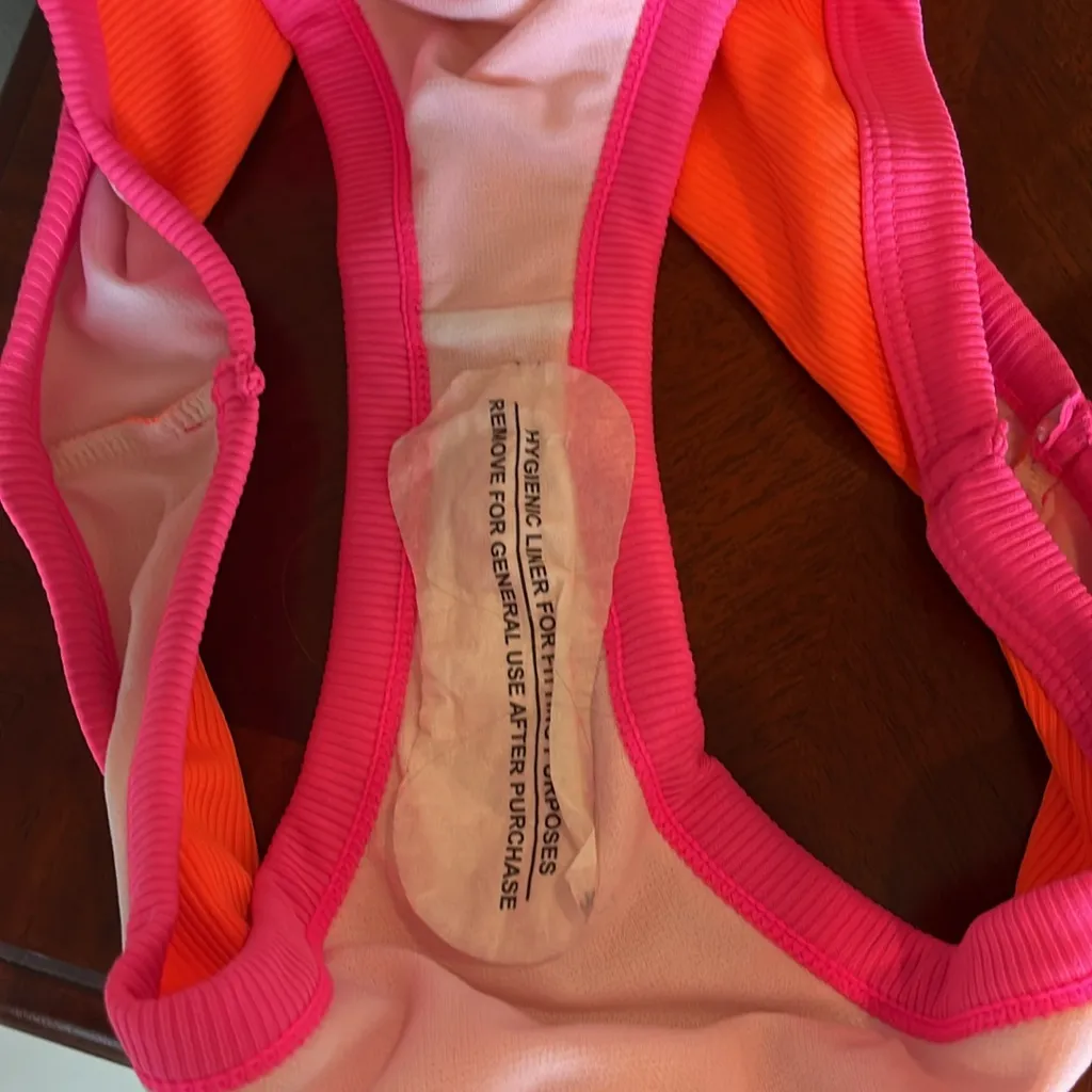 Neon Orange Pink Bikini Bottoms New Size undefined - Image 6