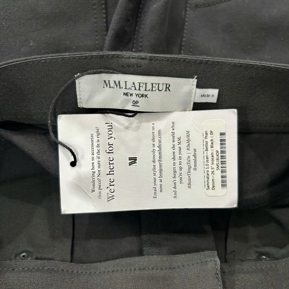 NWT MM Lafleur Sammataro Jean Pants Ankle Stretch Black Size 0 - Image 3