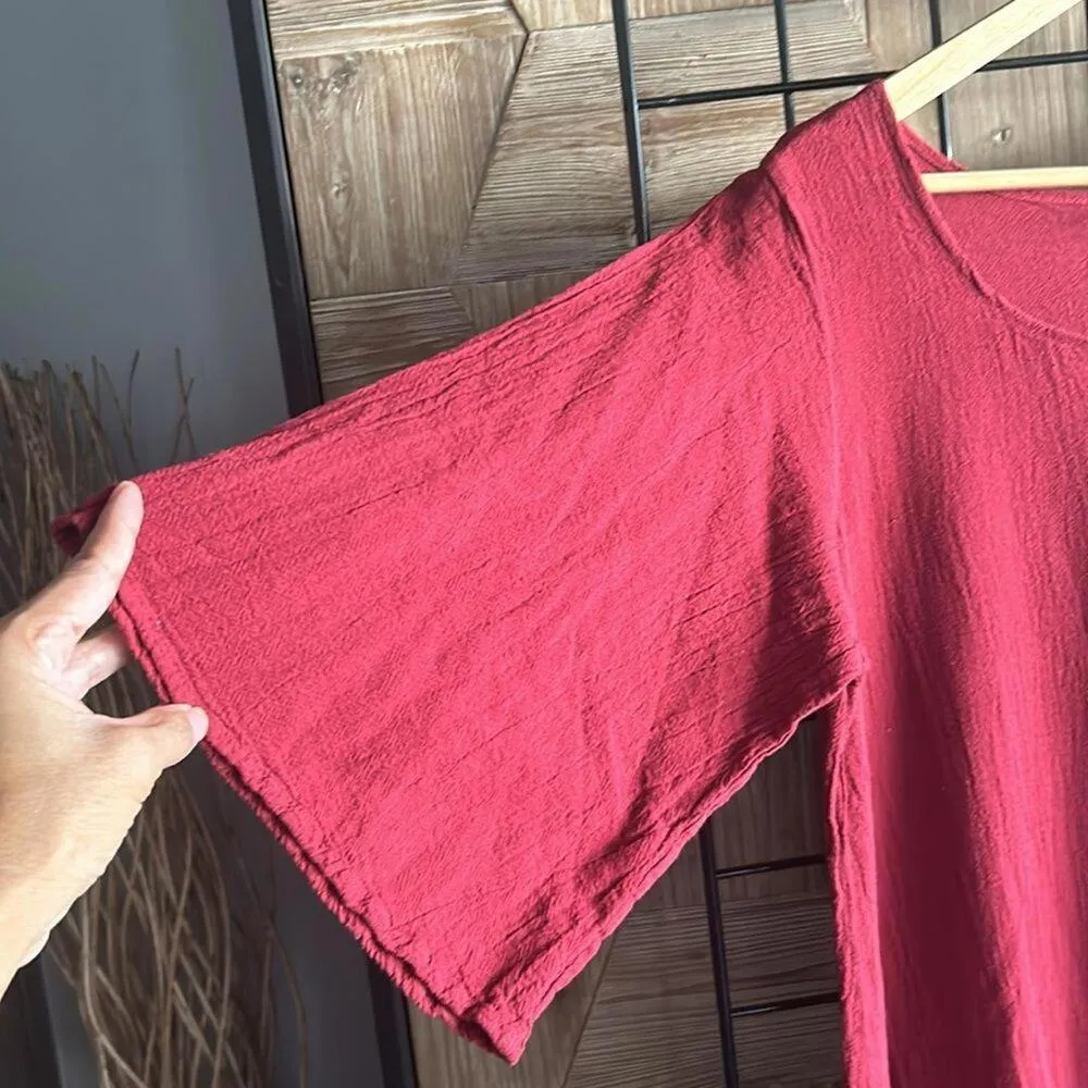 NWT Manta Del Lago Womens Maxi Dress Sz M Burgundy Kaftan Red Size M - Image 3