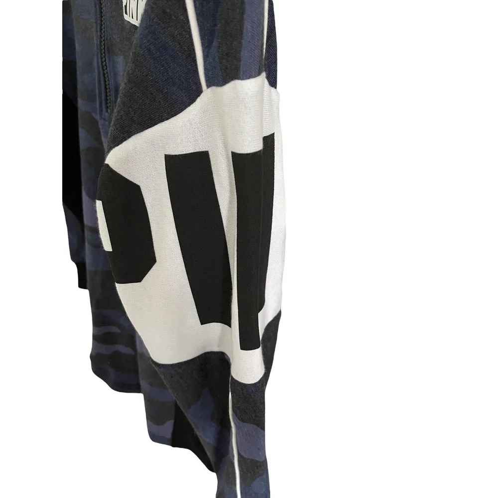 Victoria's Secret Pink Blue Camo Half Zip Tunic Pullover Size XS - Image 3