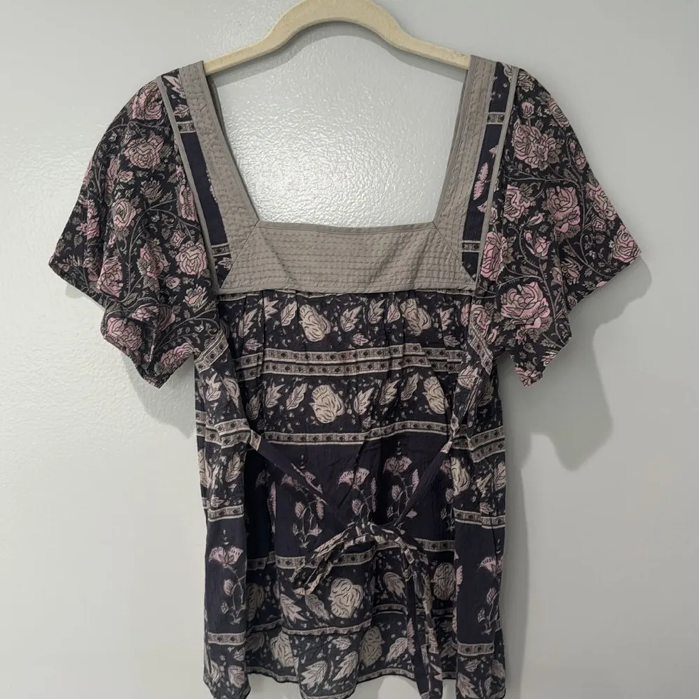 Free People Women's Peasant Top Boho Prairie Cottage-core Summer Casual Sz 12 - Image 8