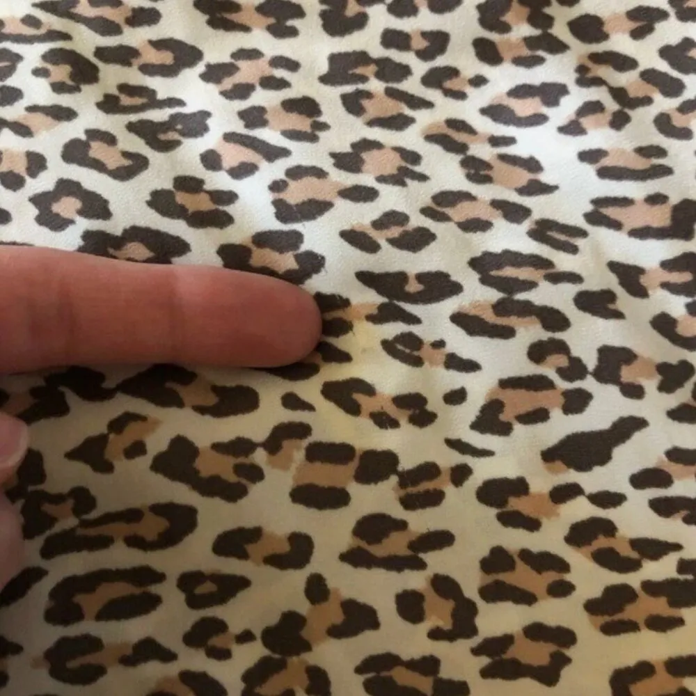 AERIE AMERICAN EAGLE Satin Jogger Lounge Pant Cream Brown Cheetah Leopard Pajama - Image 13