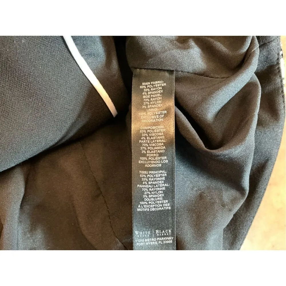 White House Black Market Asymmetrical Zip Tweed Trim Stretch Blazer Jacket 6Peti - Image 7