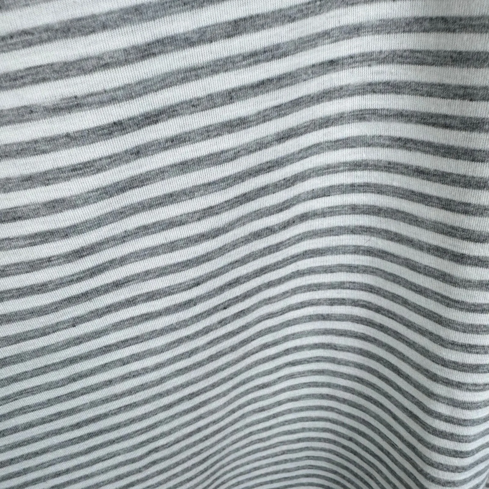 MAZIK Black Lace Trim Gray Striped Lightweight V - Image 4