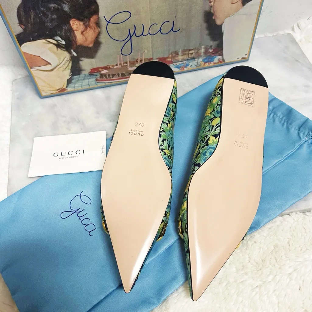 Authentic Gucci x Liberty Brand New in Box Floral Chain Ballet Horsebit Flats - Image 10