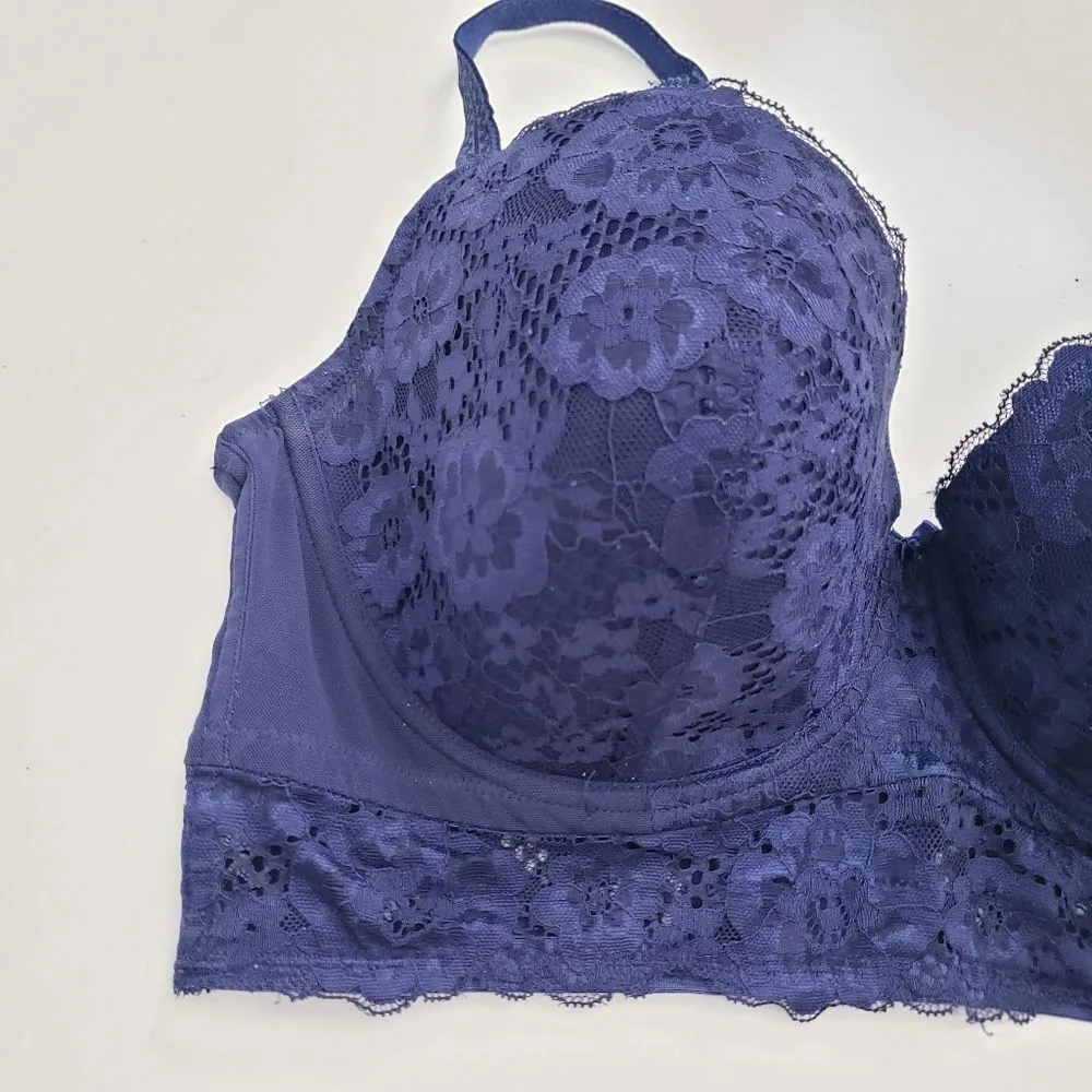 Adore Me Blue All Lace Bra 40DD - Image 3