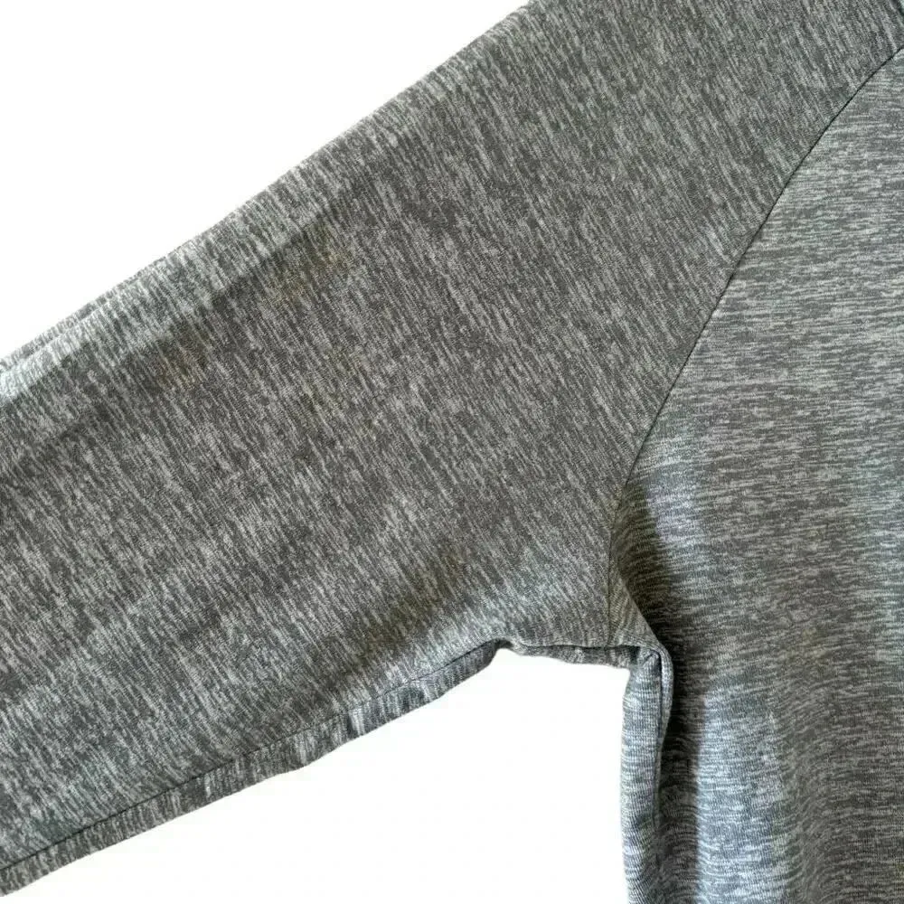 Nike Running Shirt Hooded Long Sleeve Zip Pocket Gray Stretch Top  SZXS #1965 - Image 5