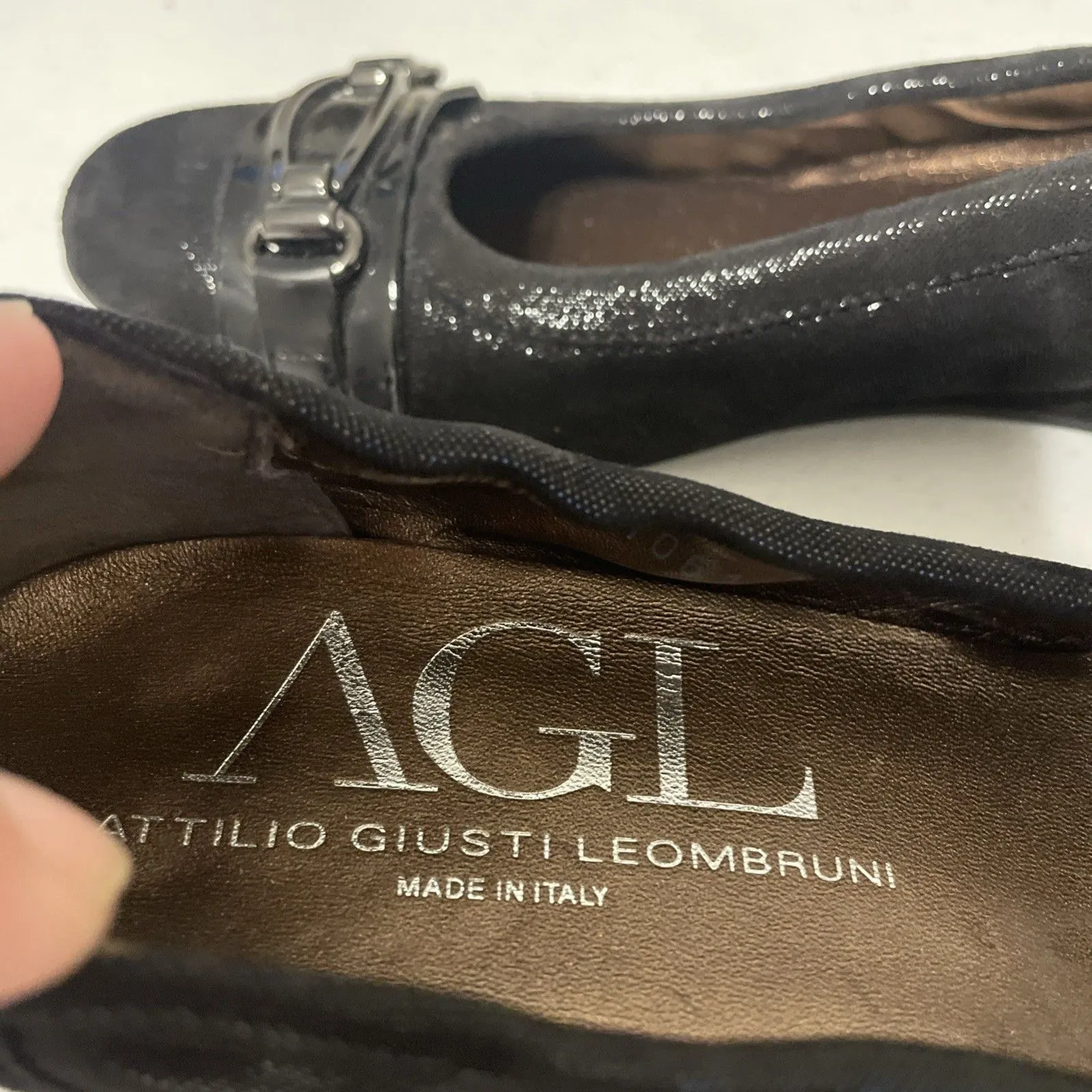 AGL Attilio Giusti Leombruni Ballet Flat Shoes Black/Nero Women’s Sz 6.5 Black - Image 8