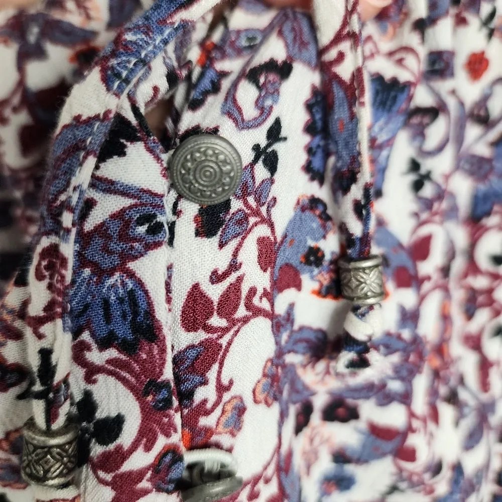 American Eagle AEO Long Sleeve Floral Romper Shorts Jumpsuit Viscose Size L - Image 10