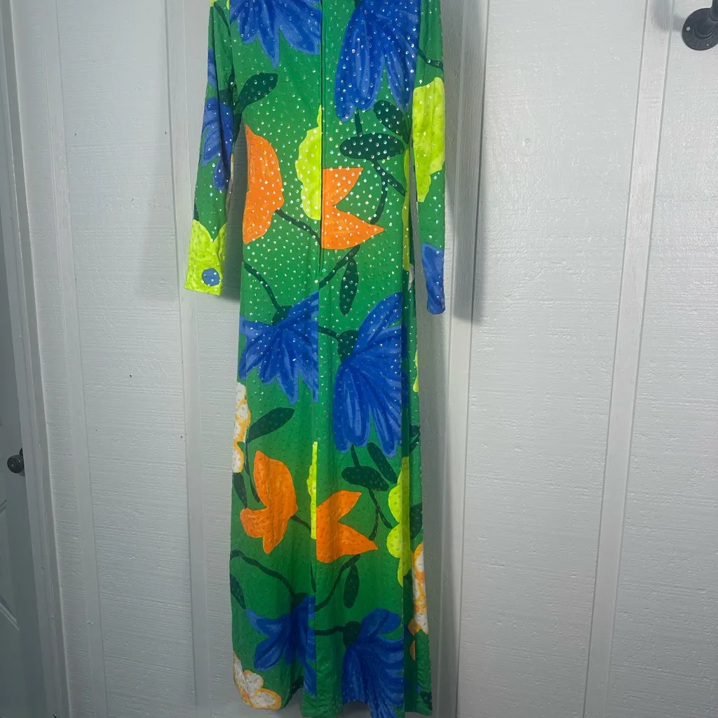 Anne Fogarty Vintage 1960s/1970s Green Dress No SZ EUC - Image 9