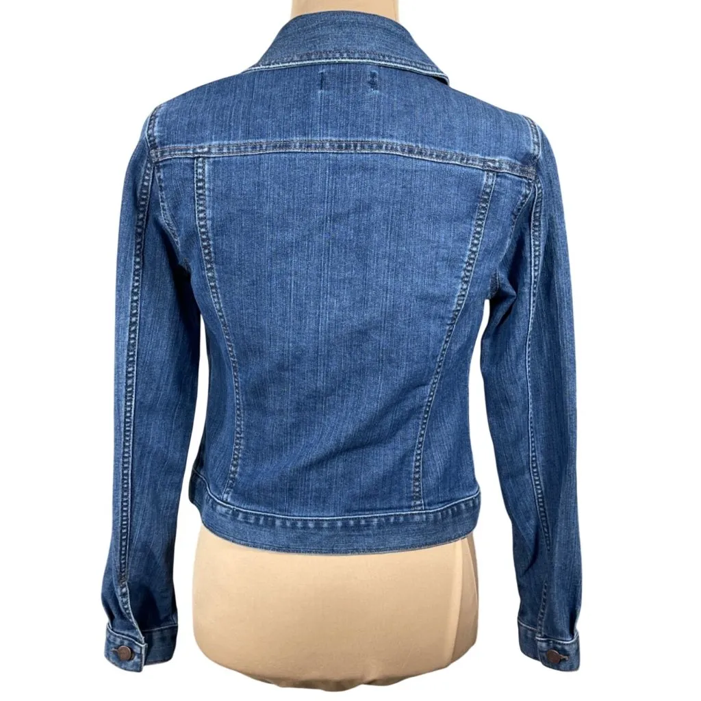 Loft Outlet Classic Denim Jean Jacket Size XS Medium Wash Stretch Blue - Image 3