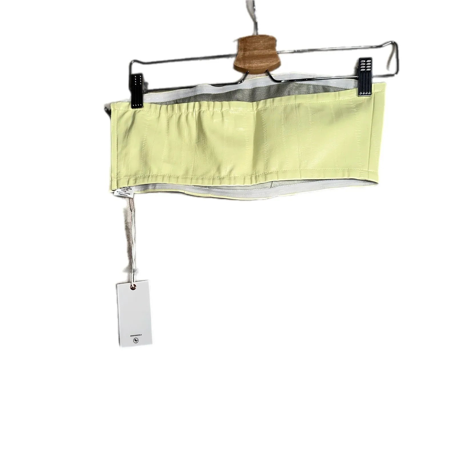 Good American Womens‎ Yellow Faux Leather Bandeau Top NEW Size M Spring Summer - Image 2