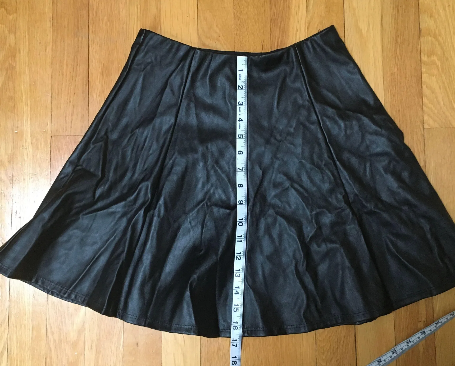Black Faux Leather Skater Circle Skirt - Image 7
