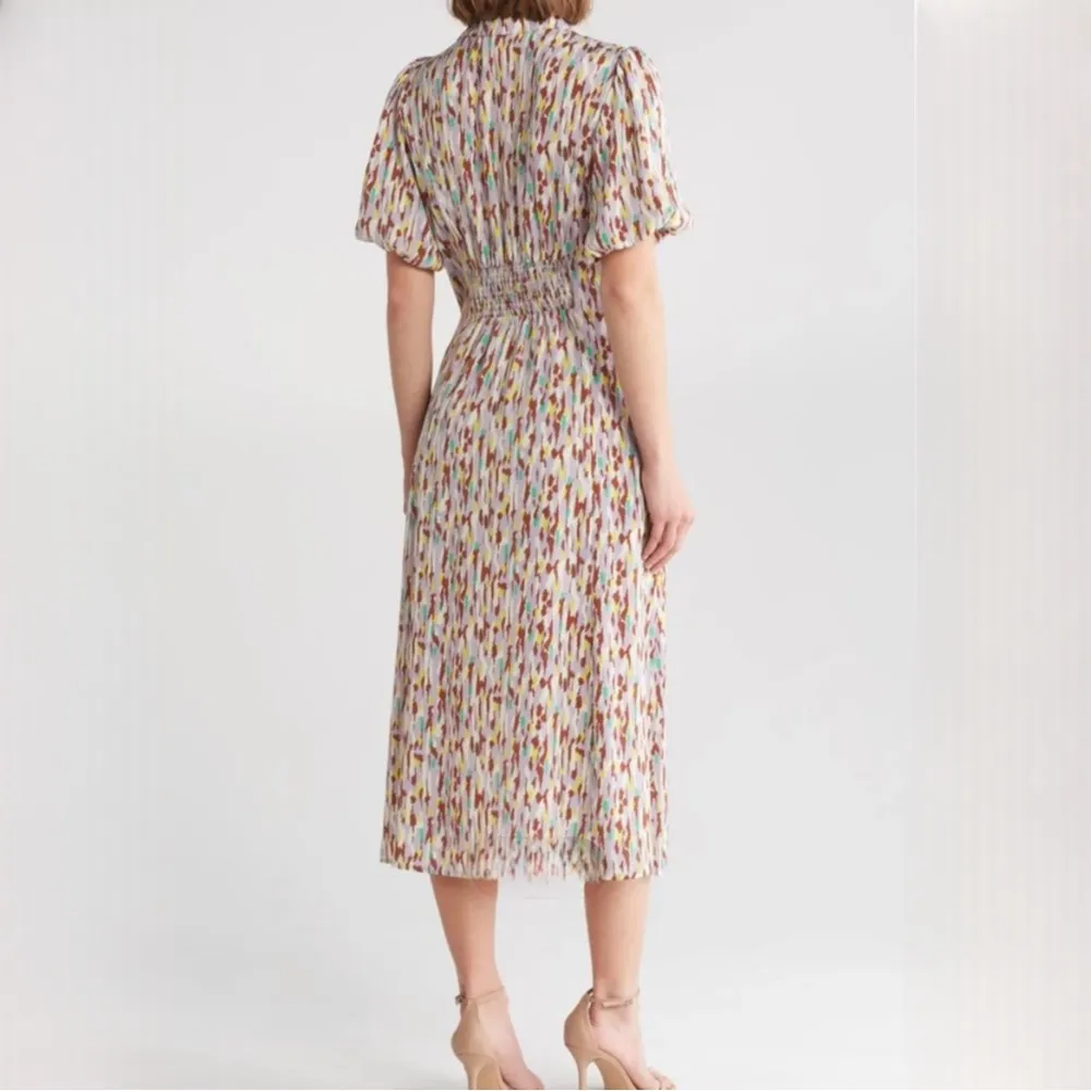 NWT Melloday Puff Sleeve Patterned Dress Size Small - Image 2