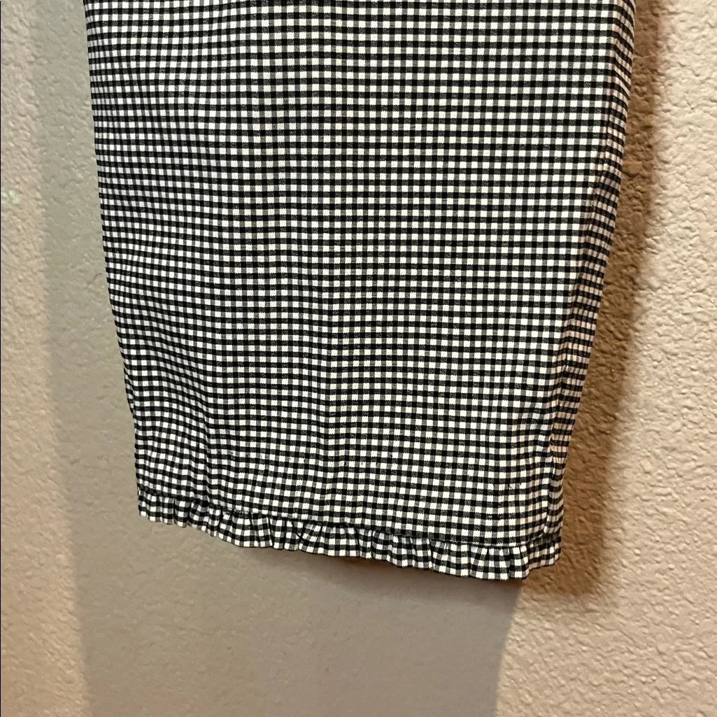 Van Heusen Women’s Gingham Cropped Capri Ruffle Trim Pants Size 14 Preppy - Image 4