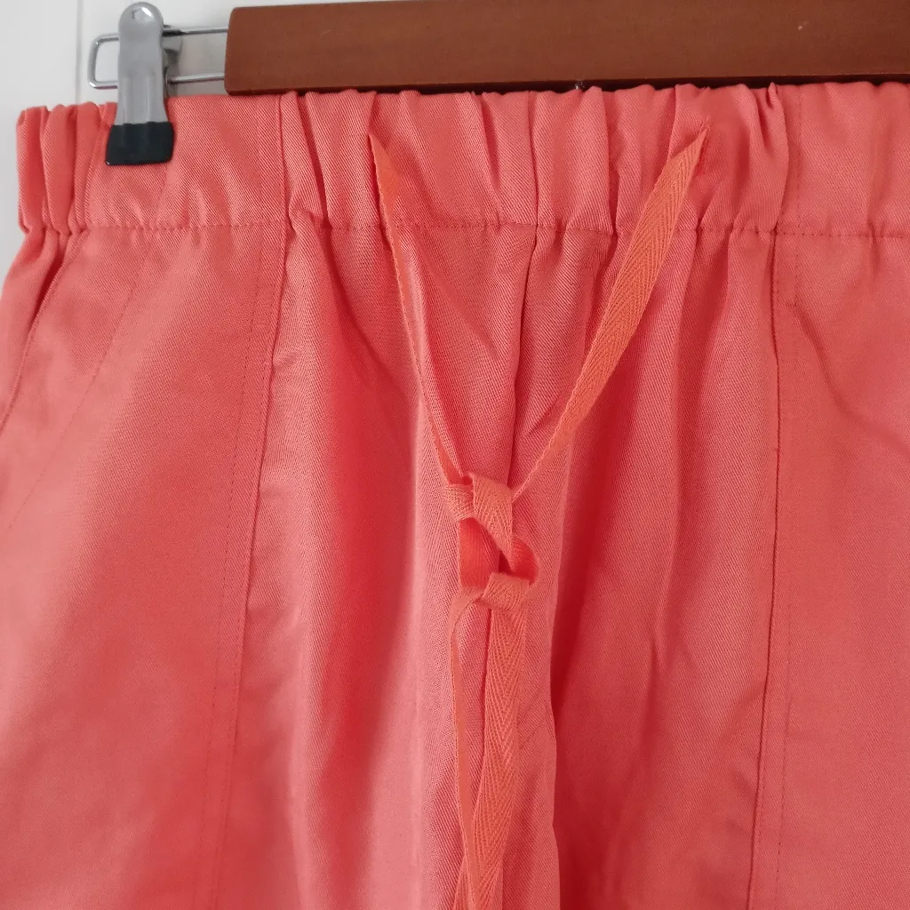 Coeur De Vague Women's Drawstring Pocket Short Size Large Orange - Image 6