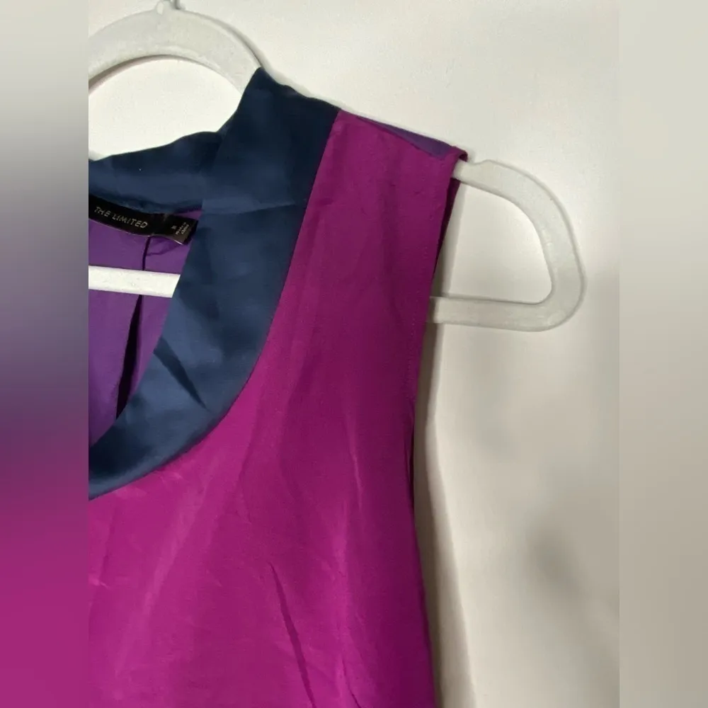 The Limited Multicolor Scoop Neck Satin Finish Sleeveless Blouse Top - Image 2