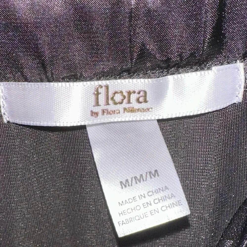 NWT Flora by Flora Nikrooz Black Velour Slip Dress Nightgown - Image 3