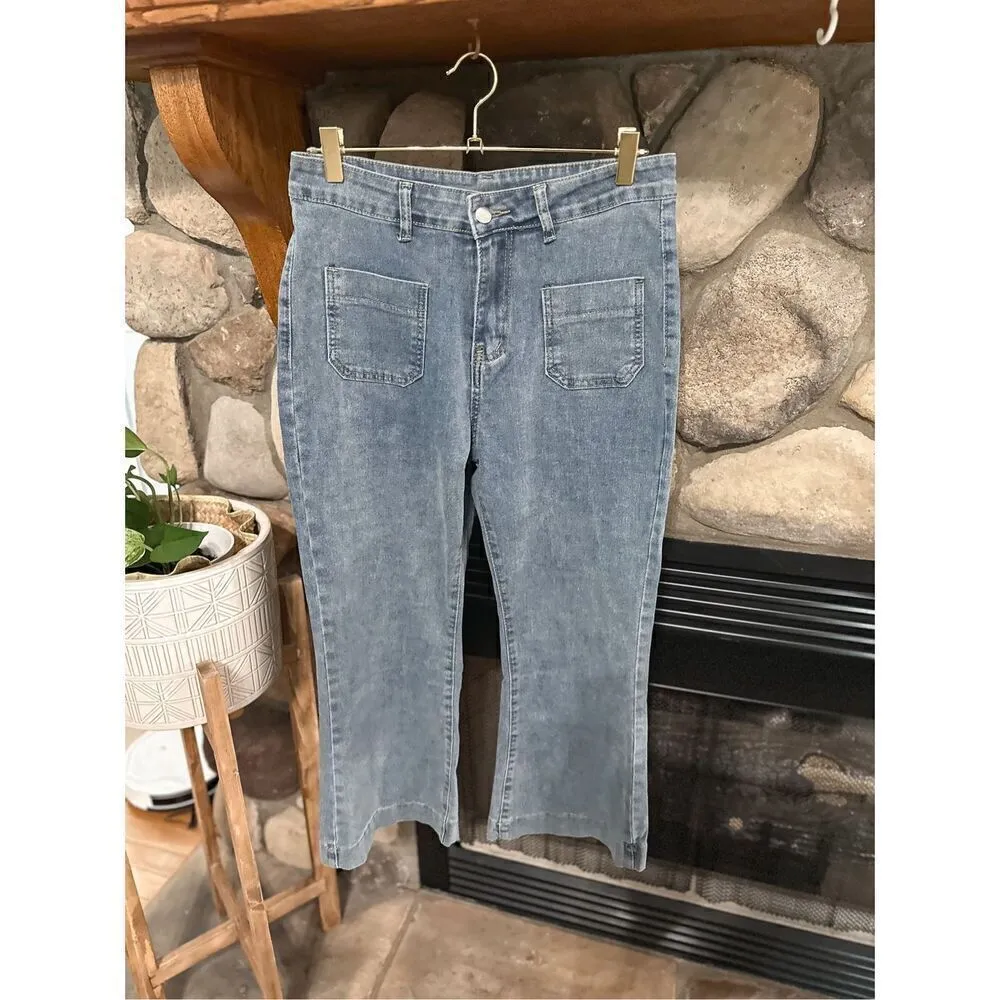 Denim cropped pants high rise Blue Size 10 - Image 6