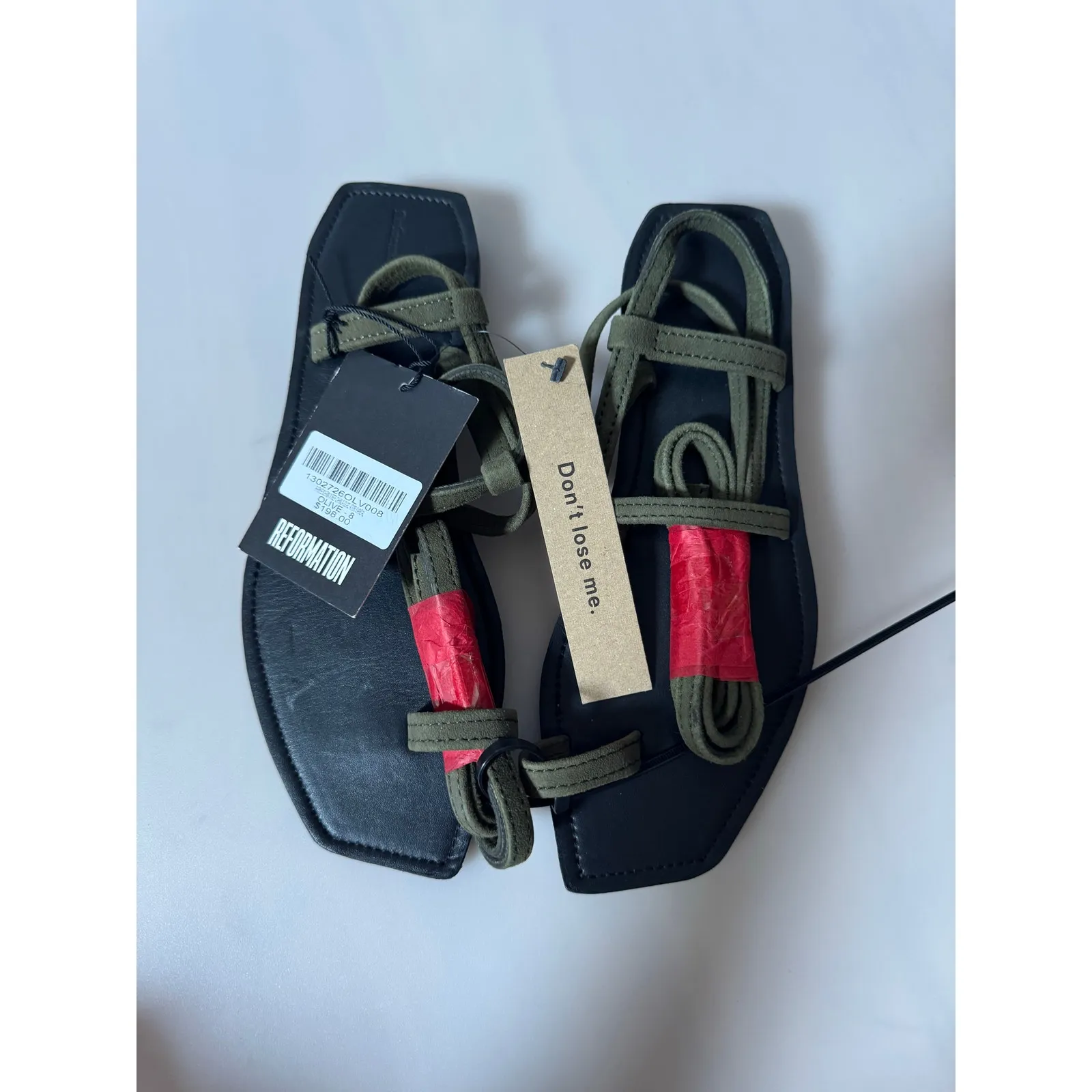 Reformation  Camila Gladiator Sandals Olive Green - Size 8 - Image 4