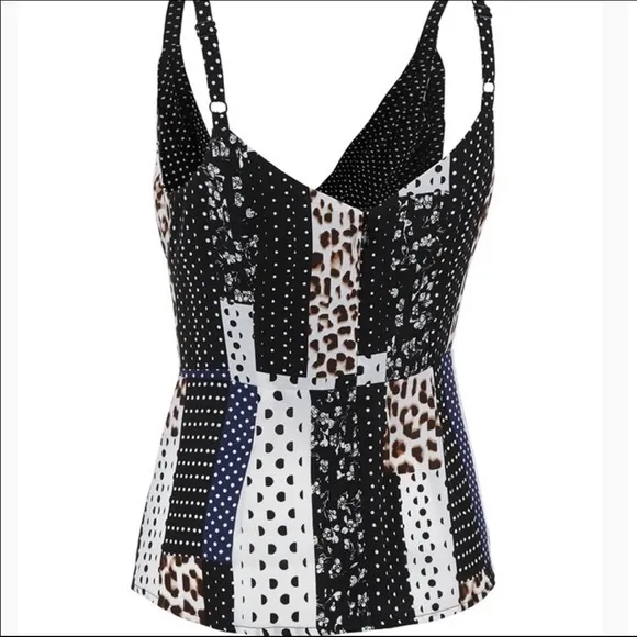 NWT CAbi 3787 Crossover Cami Size 6 Skin Stripe Animal Print - Image 5
