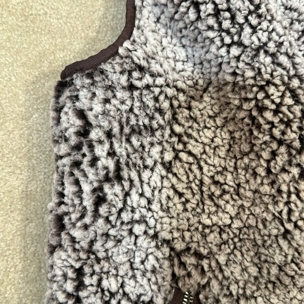 Thread + Supply Brown Off White Sleeveless Sherpa Vest Women Size Small - Image 5