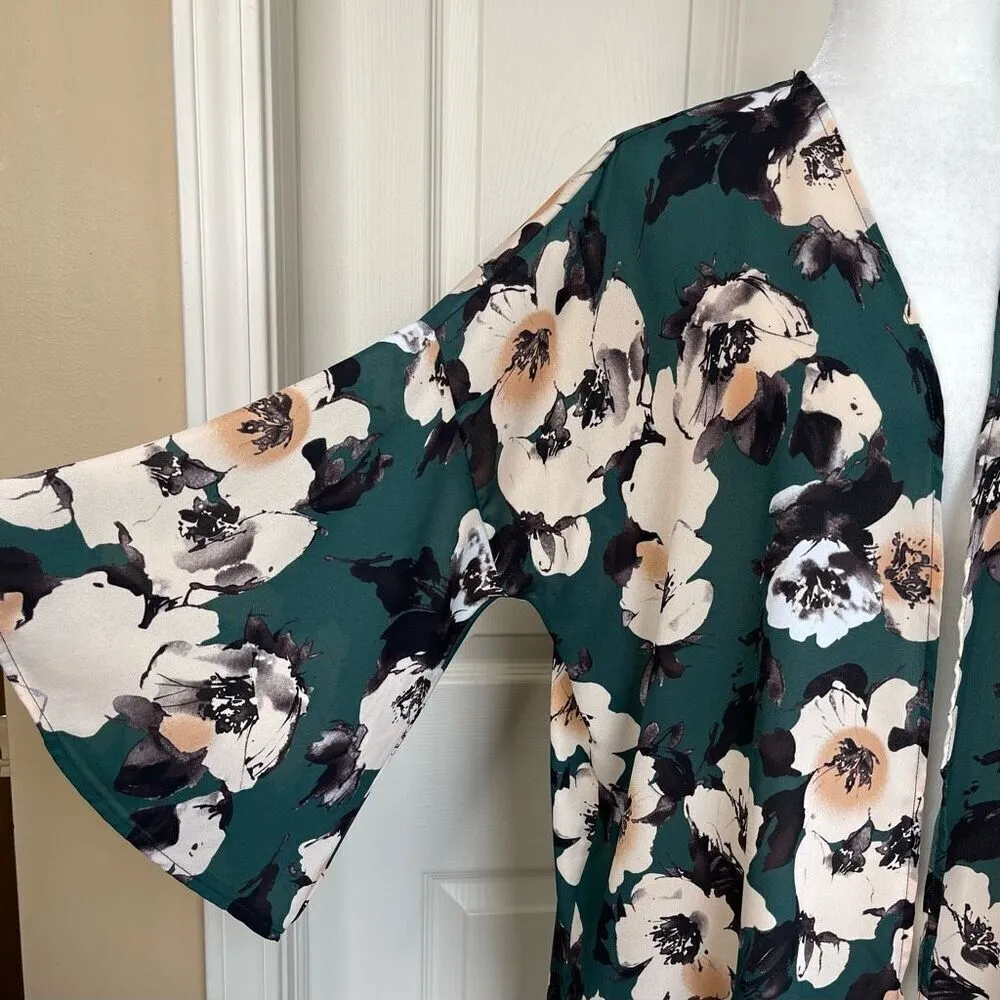 PINKBLUSH Green Floral Chiffon Coverup - Image 5