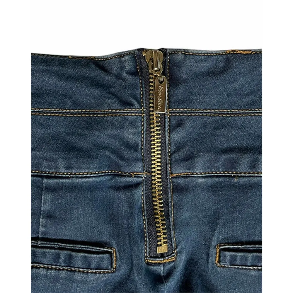 Womens Bisou Bisou Michele Bohbot Jeans Skinny Fit Shaping Indigo Denim Size 2 - Image 6