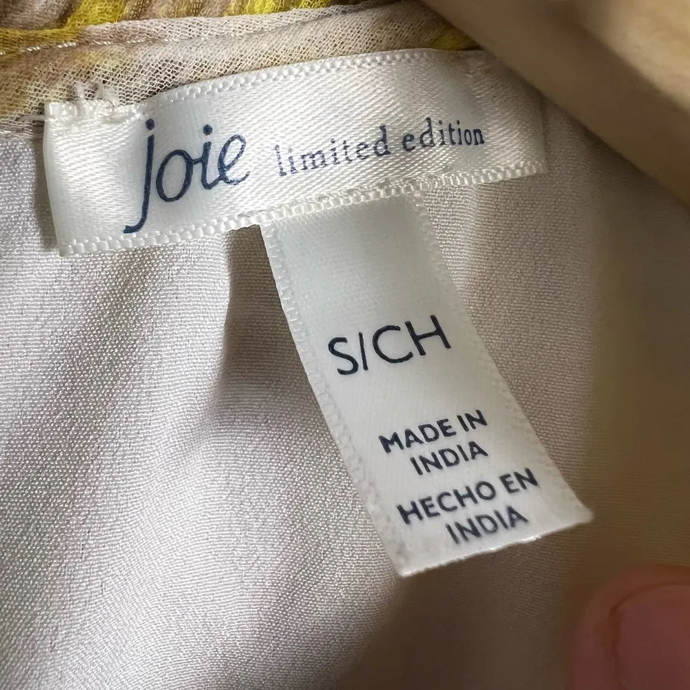 Joie Limited Edition Sunflower Porcelain Print Sleeveless Chiffon Mini Dress - Image 7