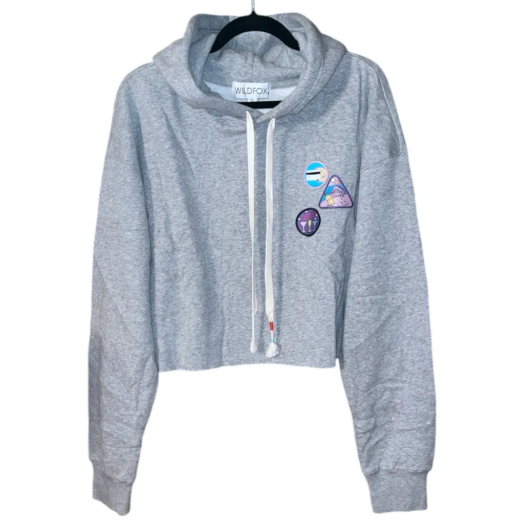 Wildfox Merit Badges Harley Cropped Sweatshirt Hoodie - Image 3
