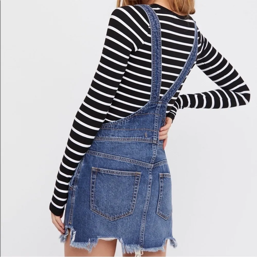 Free people torn up denim shortall dress - Image 2