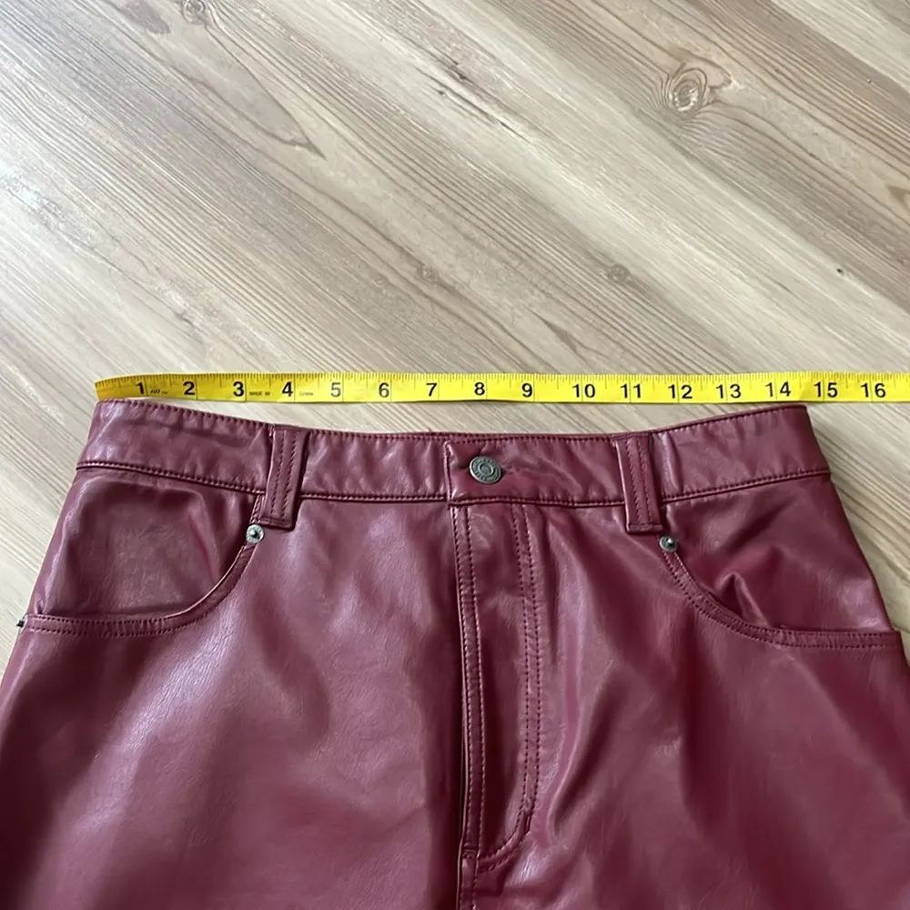 City Slicker Vegan Maxi Skirt Maroon Size 4 NWT faux leather Classy - Image 4