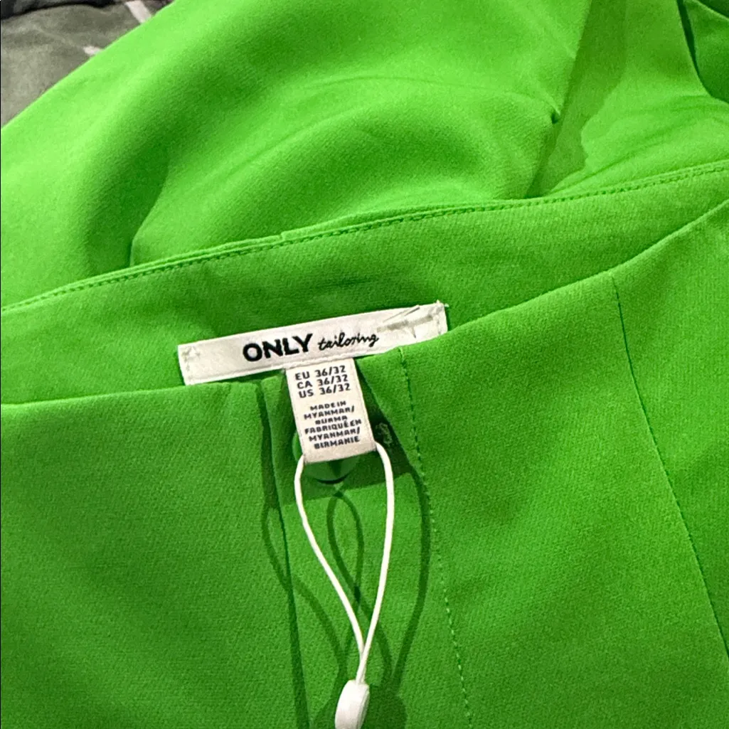 Only Maia Wide Leg Fit Trousers - Green / Vibrant Green - Image 6