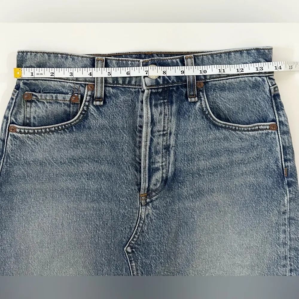 Rag and Bone  Raw Hem Cotton Denim Skirt Size 26 / Color Farrow - Image 6