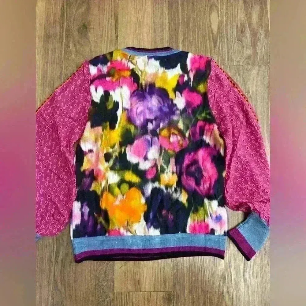 Blank $130 Bl-nk Bl^nk Anthropologie Contrast Eyelet Pullover. Bohemian Floral - Image 3