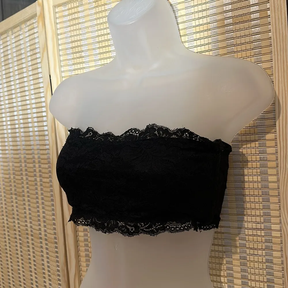 Lulus Black Lace Bandeau Bra Top Lined Medium - Image 5