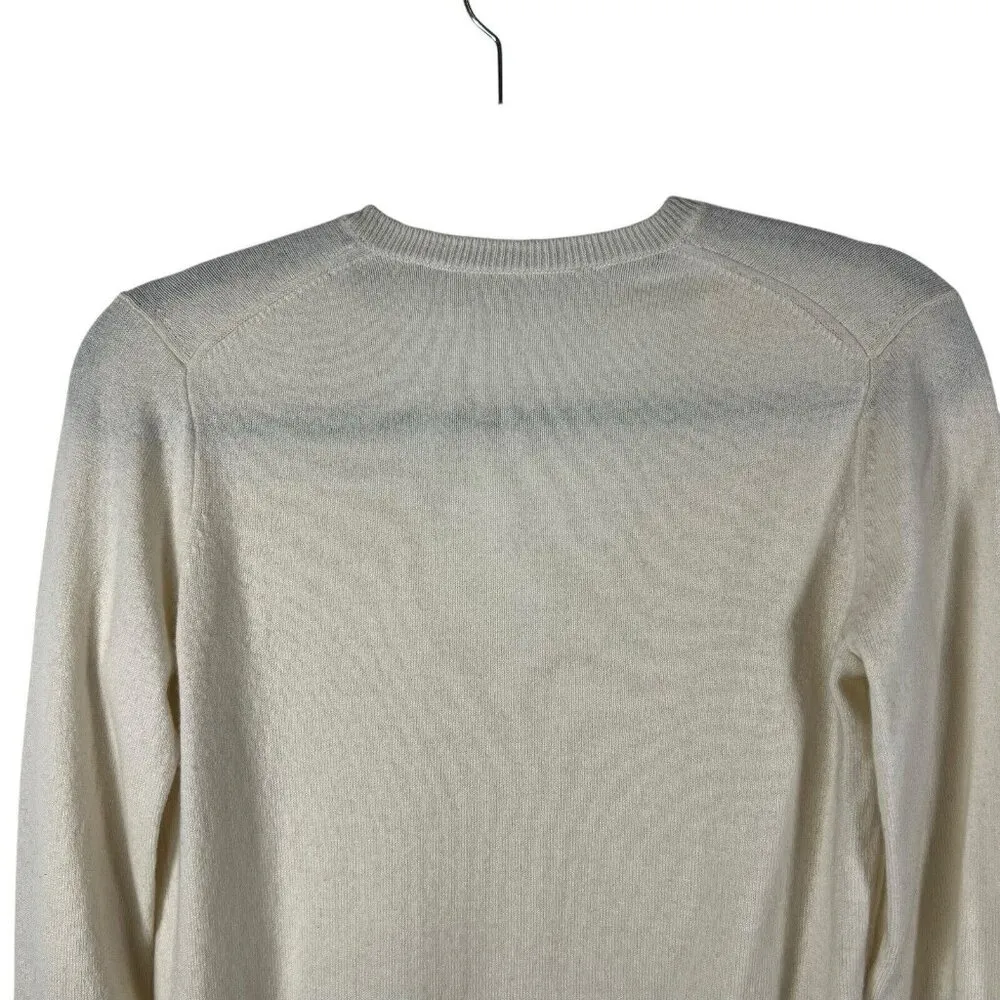 Everlane Womens Small 100% Cashmere V-Neck Sweater Beige Quiet Luxury Minimalist - Image 7