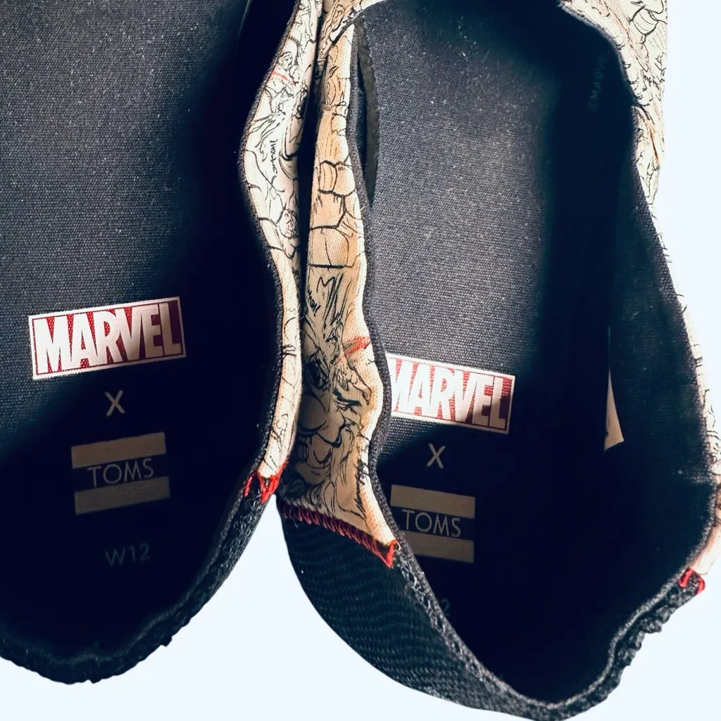 Toms Marvel Concept Print Alpargata Slip On Shoes Womens Size 12 Disney Avengers - Image 4