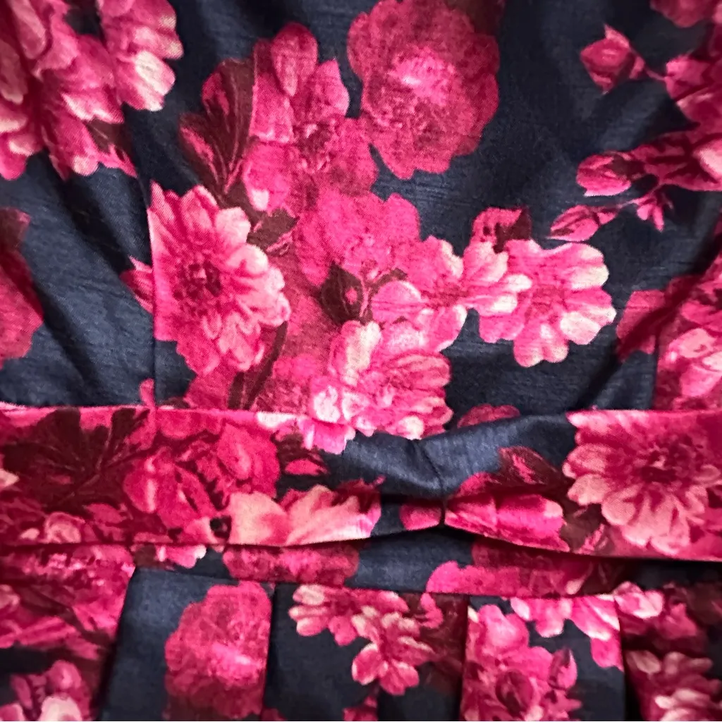 Jessica Howard Floral Fit & Flare Dress Navy Pink Sleeveless Size 6 - Image 7