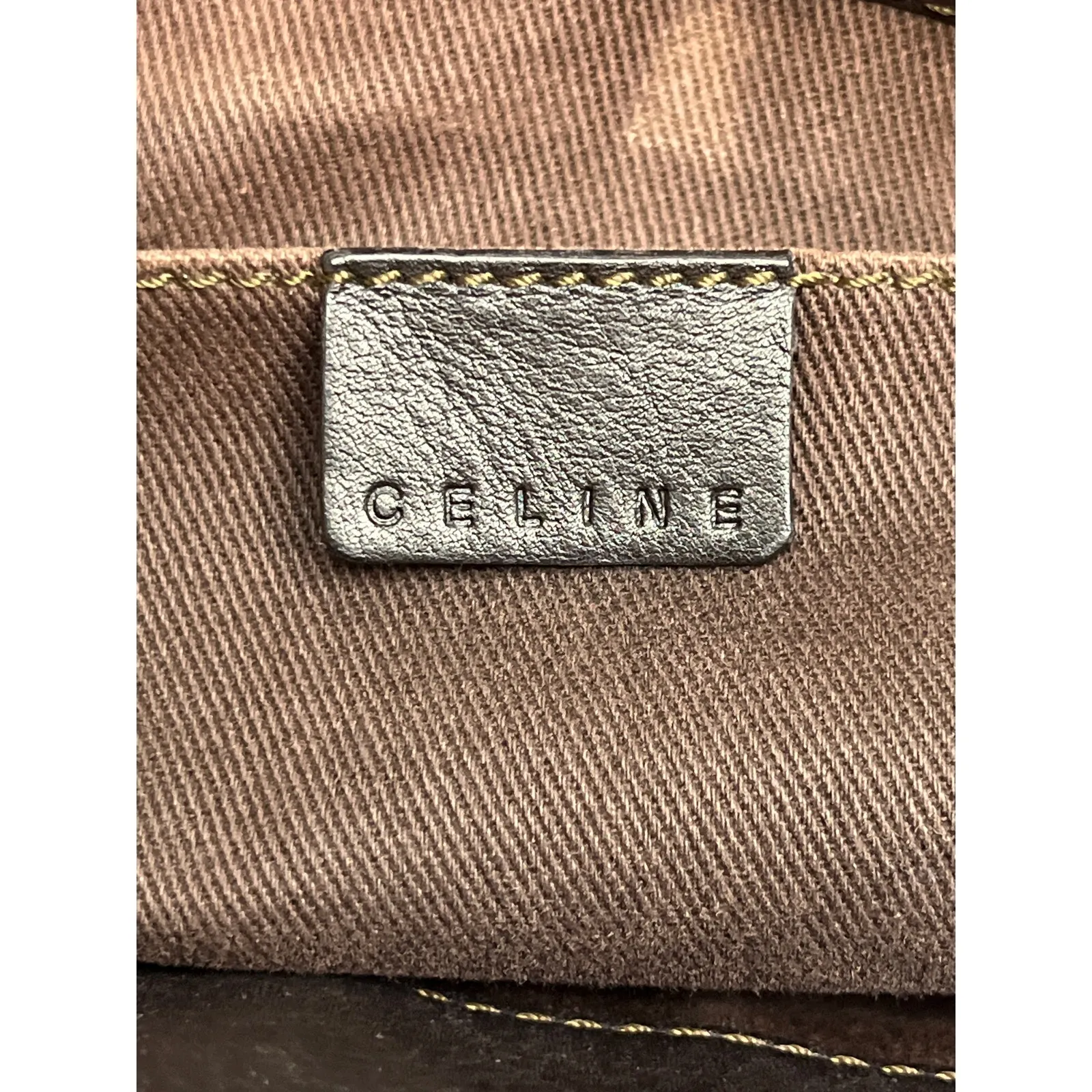 Celine CE00/33 Brown Leather Boogie Satchel Bag Made in Italy Top Handle Purse - Image 3