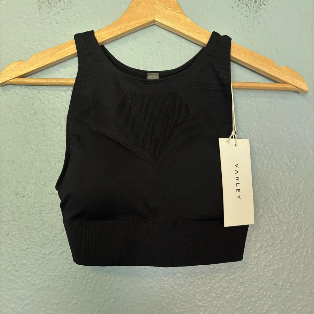NWT Varley Seamless Compression Macapa Black Sports Bra Size XS Workout Gym - Image 2