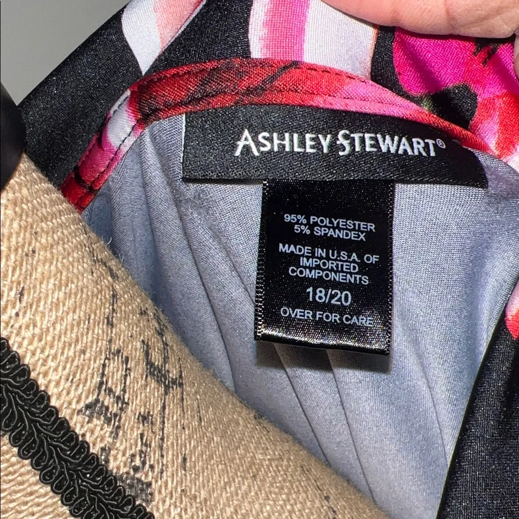 Ashley Stewart Floral Wrap Dress - Black and Pink - Image 8