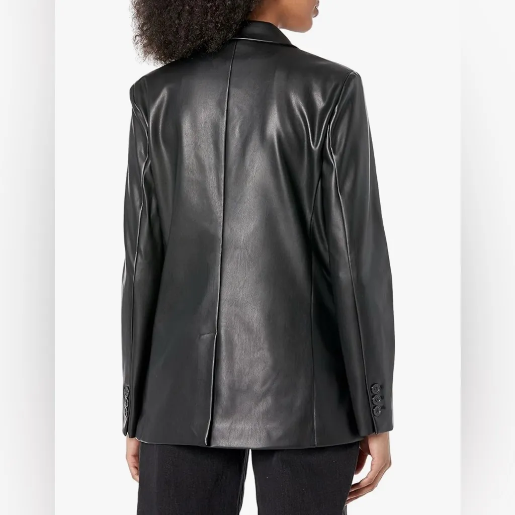 NEW The Drop Black Anouk Soft Vegan Leather Blazer M Size M - Image 2
