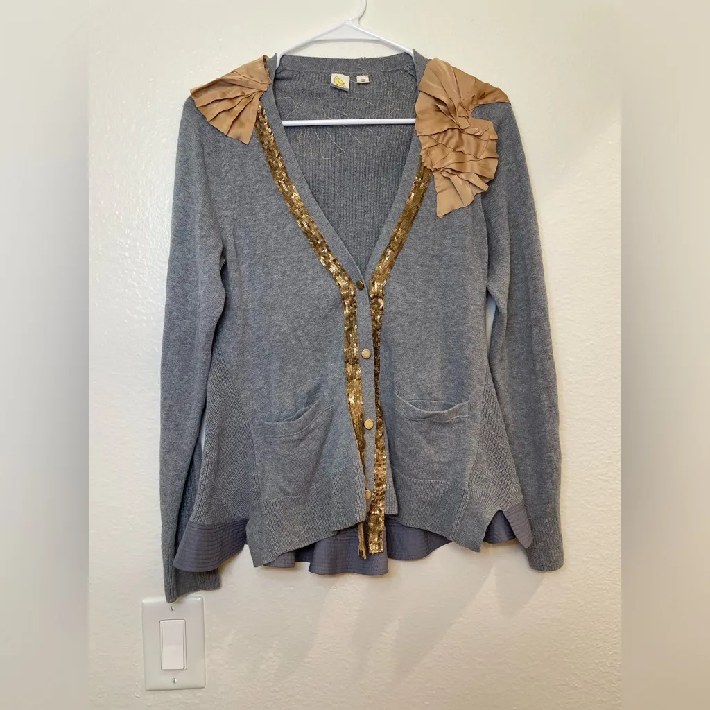Anthropologie Vermeil Stream Cashmere Cardigan Sweater by Yellow Bird Size M - Image 3