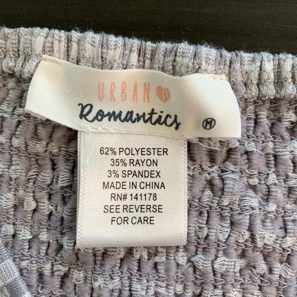 Urban Romantics Gingham Ruched Crop Top Ruffle Sleeves Cottagecore M Peasantcore - Image 3