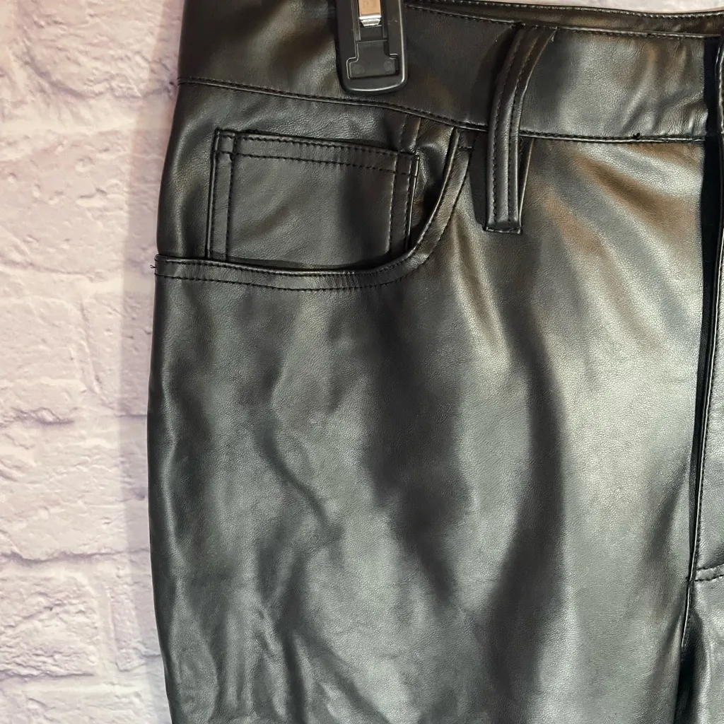 Madewell Perfect Vintage Straight Faux Leather Pants Black Size 31‎ - Image 5