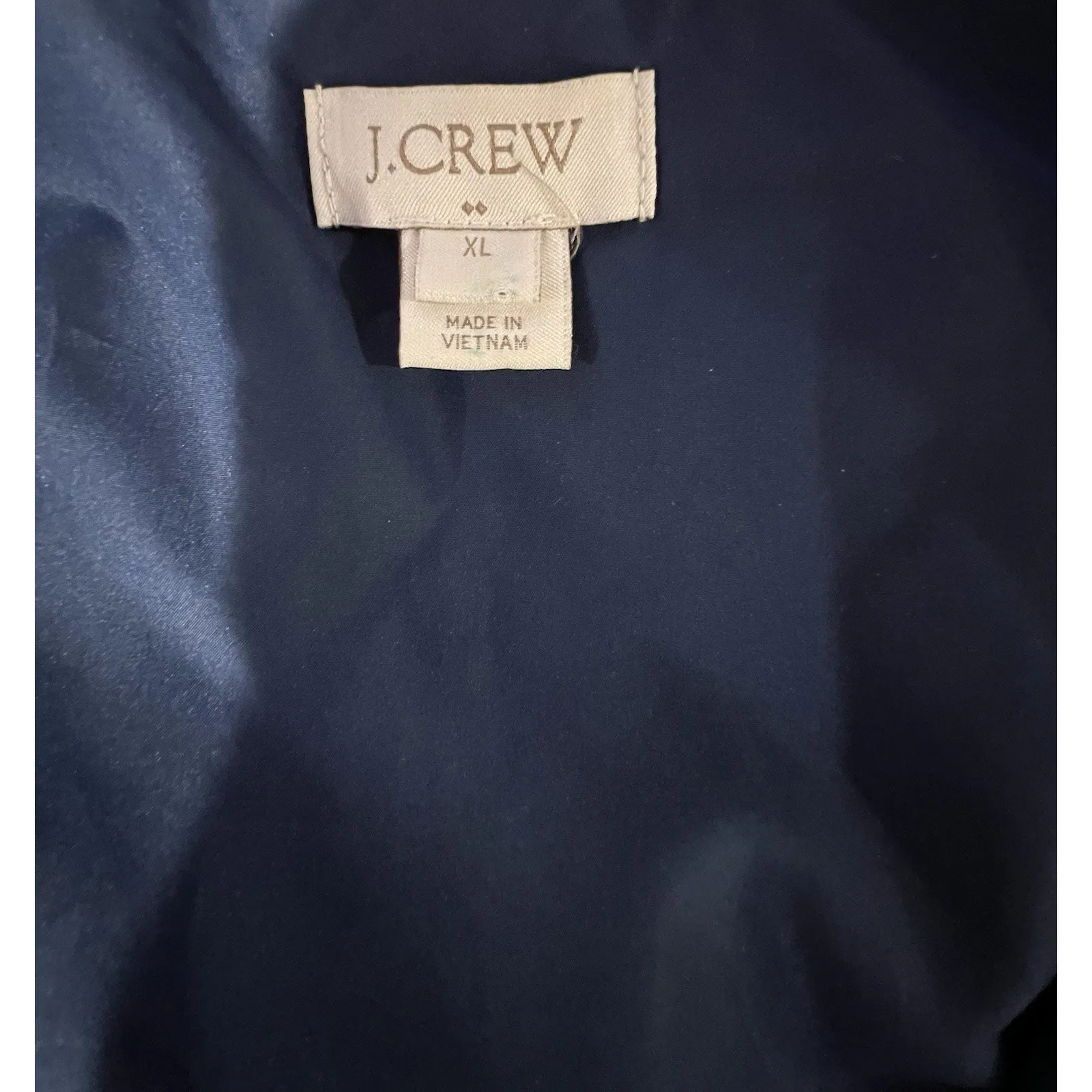 J Crew Quilted Full Zip Puffer Vest Size Medium Womens Dark Navy Blue Outdoor XL - Image 3