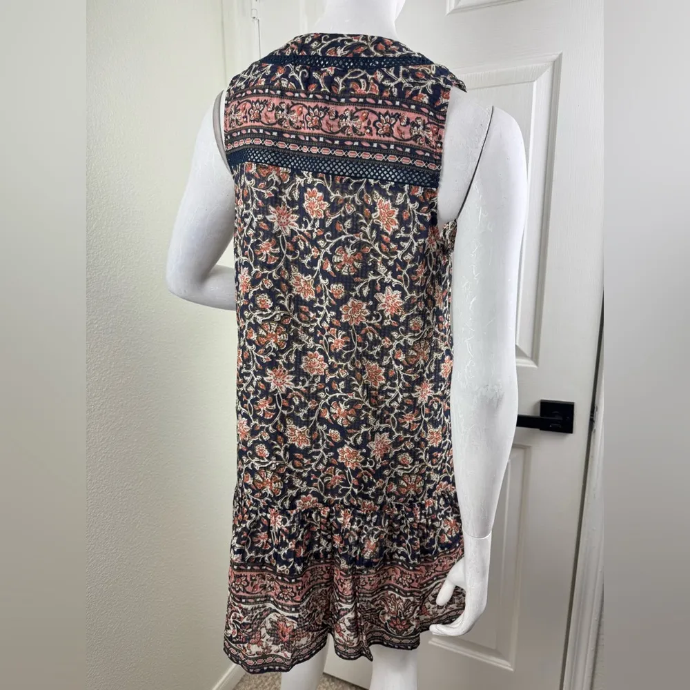 VERONICA BEARD
Leanna Sleeveless Ruffle Minidress In Moonlit Ocean Multi Small. - Image 10